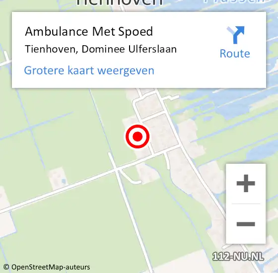 Locatie op kaart van de 112 melding: Ambulance Met Spoed Naar Tienhoven, Dominee Ulferslaan op 26 september 2014 09:41