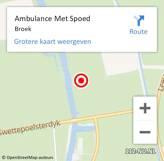 Locatie op kaart van de 112 melding: Ambulance Met Spoed Naar Broek op 17 februari 2024 13:13