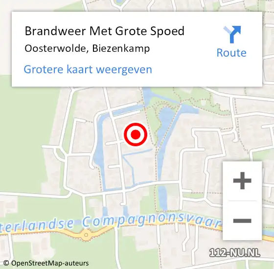 Locatie op kaart van de 112 melding: Brandweer Met Grote Spoed Naar Oosterwolde, Biezenkamp op 17 februari 2024 14:00