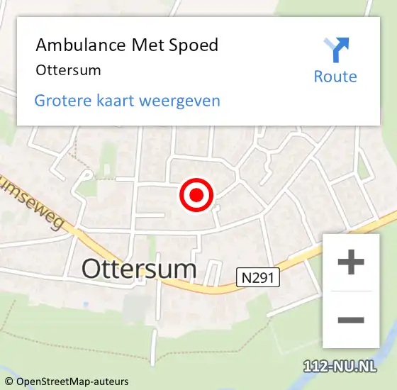 Locatie op kaart van de 112 melding: Ambulance Met Spoed Naar Ottersum op 17 februari 2024 14:11