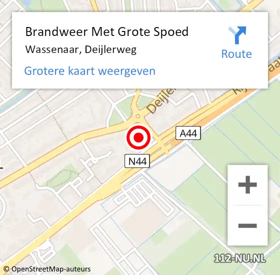 Locatie op kaart van de 112 melding: Brandweer Met Grote Spoed Naar Wassenaar, Deijlerweg op 17 februari 2024 15:04