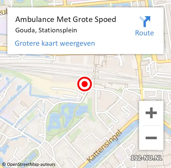 Locatie op kaart van de 112 melding: Ambulance Met Grote Spoed Naar Gouda, Stationsplein op 17 februari 2024 15:14