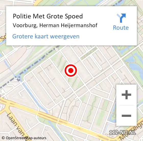 Locatie op kaart van de 112 melding: Politie Met Grote Spoed Naar Voorburg, Herman Heijermanshof op 17 februari 2024 15:17