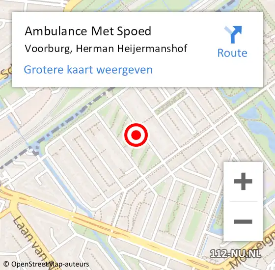 Locatie op kaart van de 112 melding: Ambulance Met Spoed Naar Voorburg, Herman Heijermanshof op 17 februari 2024 15:17