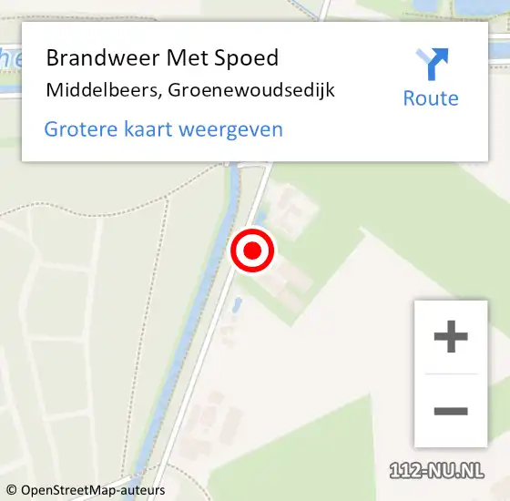 Locatie op kaart van de 112 melding: Brandweer Met Spoed Naar Middelbeers, Groenewoudsedijk op 17 februari 2024 15:48