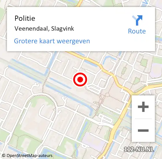 Locatie op kaart van de 112 melding: Politie Veenendaal, Slagvink op 17 februari 2024 16:03