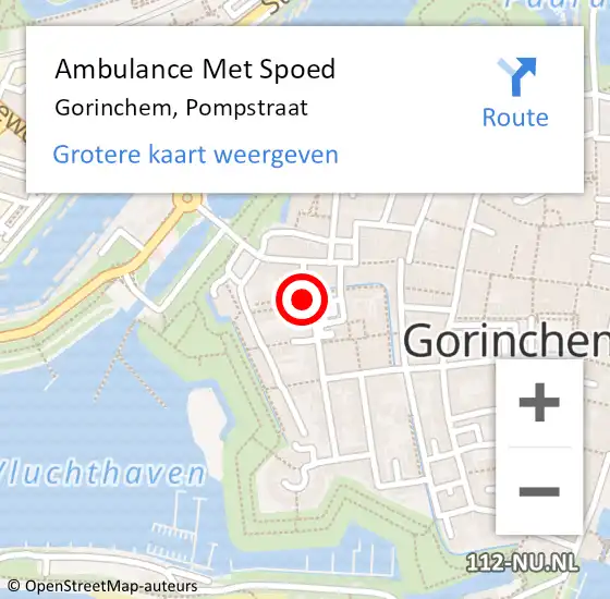 Locatie op kaart van de 112 melding: Ambulance Met Spoed Naar Gorinchem, Pompstraat op 17 februari 2024 16:28