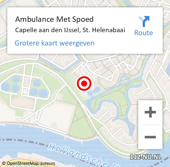 Locatie op kaart van de 112 melding: Ambulance Met Spoed Naar Capelle aan den IJssel, St. Helenabaai op 17 februari 2024 17:09