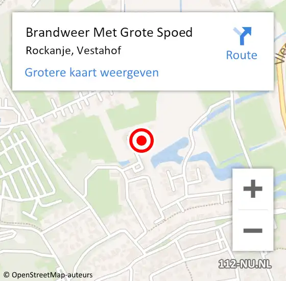 Locatie op kaart van de 112 melding: Brandweer Met Grote Spoed Naar Rockanje, Vestahof op 17 februari 2024 18:23