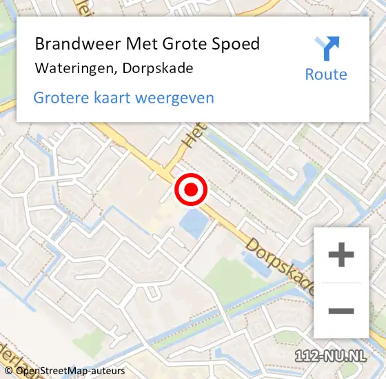 Locatie op kaart van de 112 melding: Brandweer Met Grote Spoed Naar Wateringen, Dorpskade op 17 februari 2024 20:16