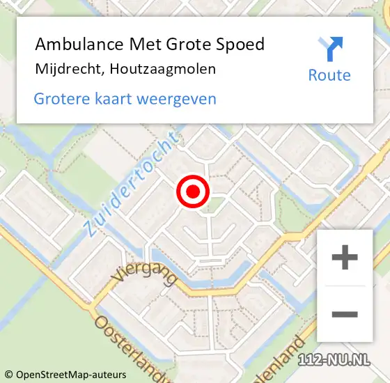 Locatie op kaart van de 112 melding: Ambulance Met Grote Spoed Naar Mijdrecht, Houtzaagmolen op 17 februari 2024 20:34