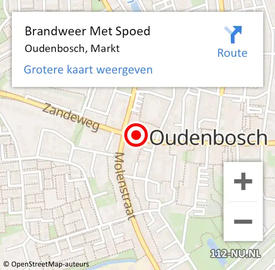 Locatie op kaart van de 112 melding: Brandweer Met Spoed Naar Oudenbosch, Markt op 17 februari 2024 20:43