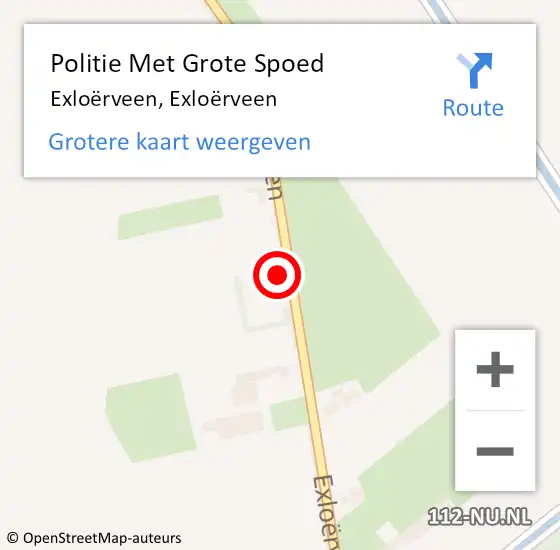 Locatie op kaart van de 112 melding: Politie Met Grote Spoed Naar Exloërveen, Exloërveen op 17 februari 2024 21:05