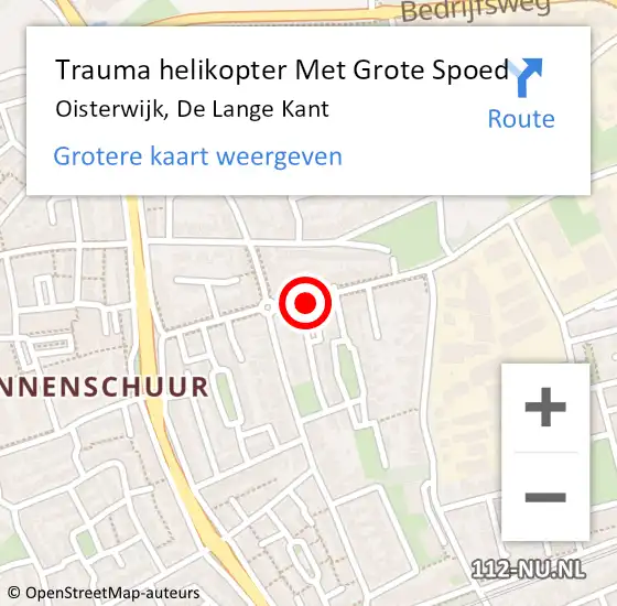 Locatie op kaart van de 112 melding: Trauma helikopter Met Grote Spoed Naar Oisterwijk, De Lange Kant op 17 februari 2024 22:02