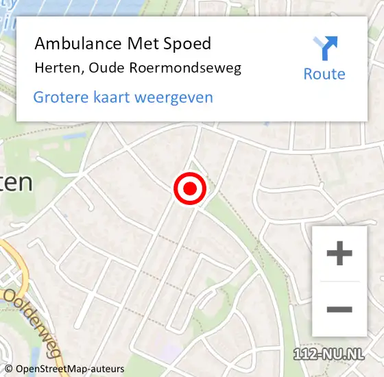 Locatie op kaart van de 112 melding: Ambulance Met Spoed Naar Herten, Oude Roermondseweg op 17 februari 2024 23:04