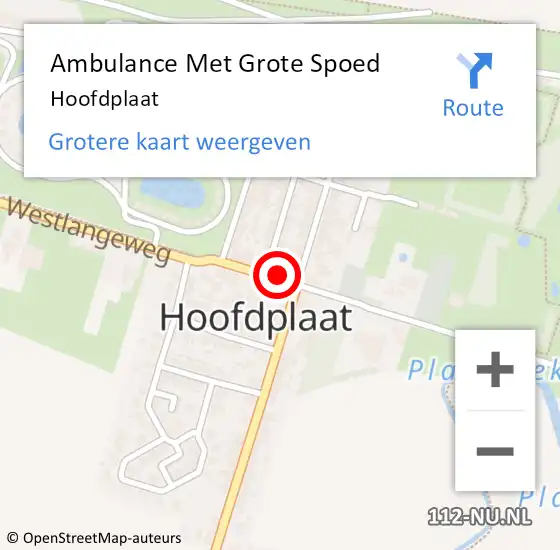 Locatie op kaart van de 112 melding: Ambulance Met Grote Spoed Naar Hoofdplaat op 18 februari 2024 00:05