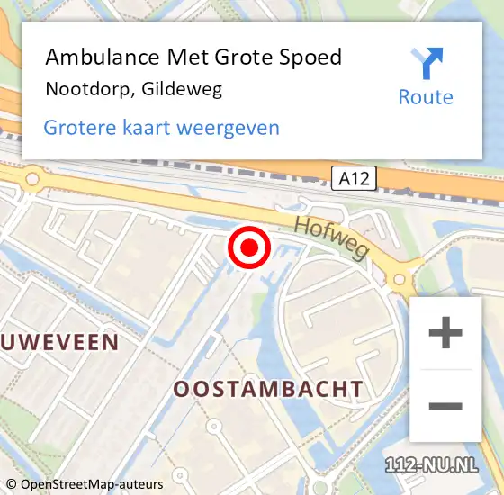 Locatie op kaart van de 112 melding: Ambulance Met Grote Spoed Naar Nootdorp, Gildeweg op 18 februari 2024 00:30