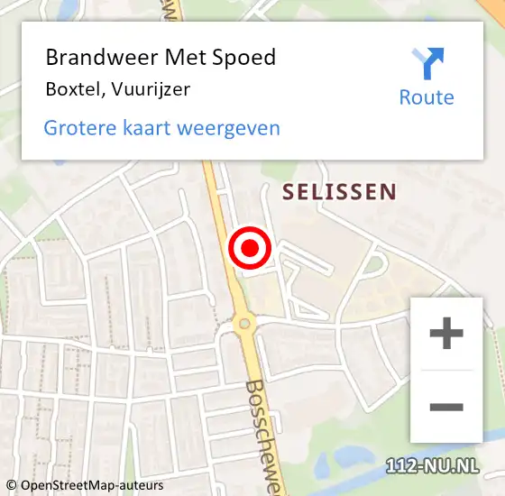 Locatie op kaart van de 112 melding: Brandweer Met Spoed Naar Boxtel, Vuurijzer op 18 februari 2024 00:50