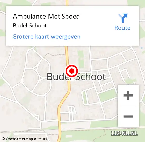 Locatie op kaart van de 112 melding: Ambulance Met Spoed Naar Budel-Schoot op 18 februari 2024 01:06