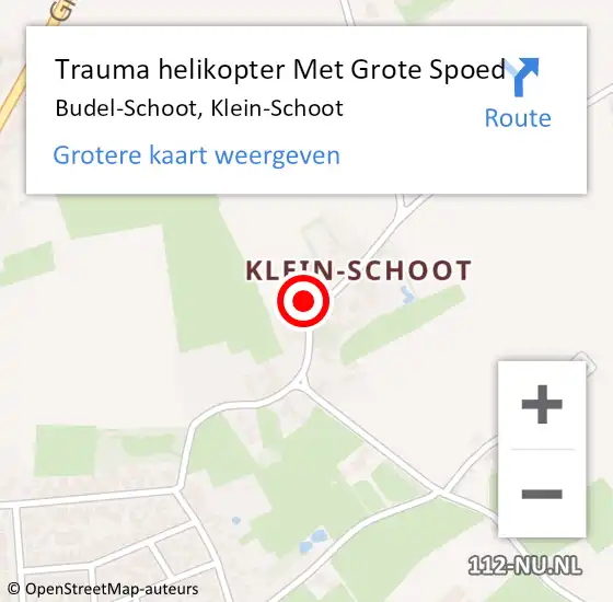 Locatie op kaart van de 112 melding: Trauma helikopter Met Grote Spoed Naar Budel-Schoot, Klein-Schoot op 18 februari 2024 01:08