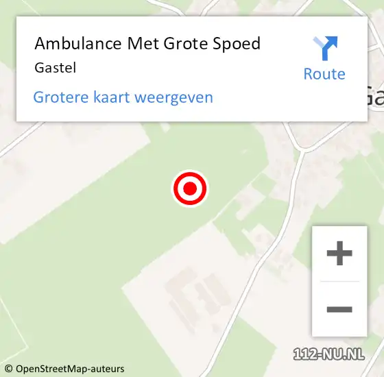 Locatie op kaart van de 112 melding: Ambulance Met Grote Spoed Naar Gastel op 18 februari 2024 02:27