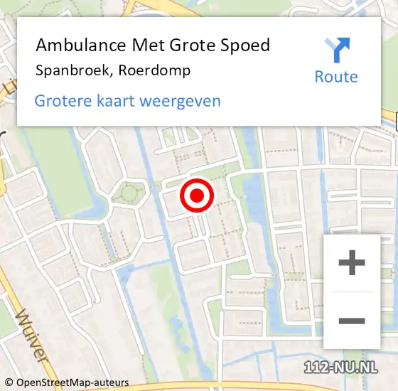 Locatie op kaart van de 112 melding: Ambulance Met Grote Spoed Naar Spanbroek, Roerdomp op 18 februari 2024 04:22