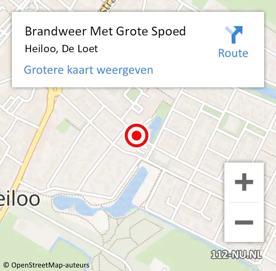 Locatie op kaart van de 112 melding: Brandweer Met Grote Spoed Naar Heiloo, De Loet op 9 september 2013 17:26