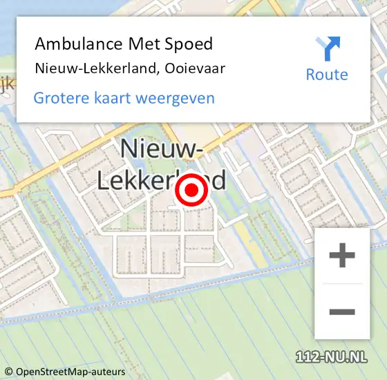 Locatie op kaart van de 112 melding: Ambulance Met Spoed Naar Nieuw-Lekkerland, Ooievaar op 18 februari 2024 07:37