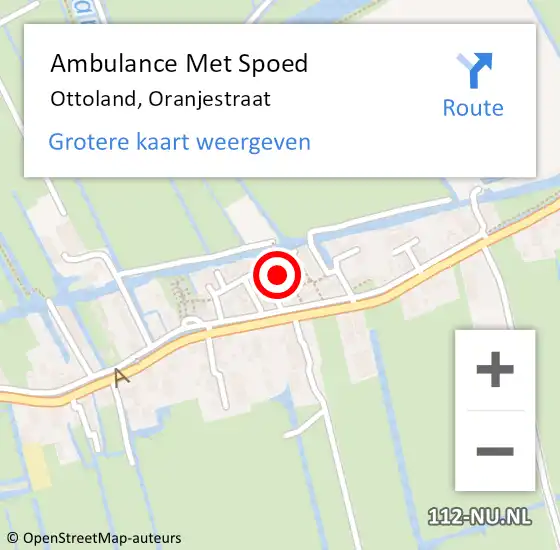 Locatie op kaart van de 112 melding: Ambulance Met Spoed Naar Ottoland, Oranjestraat op 18 februari 2024 08:14