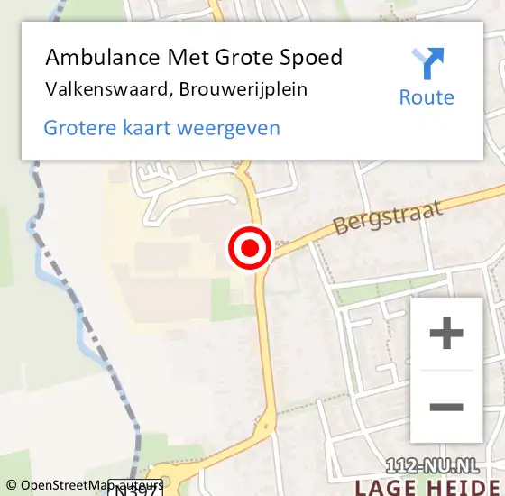 Locatie op kaart van de 112 melding: Ambulance Met Grote Spoed Naar Valkenswaard, Brouwerijplein op 26 september 2014 10:54