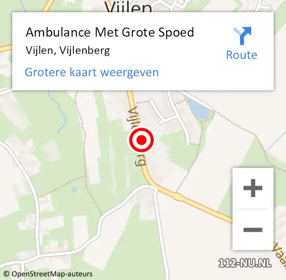 Locatie op kaart van de 112 melding: Ambulance Met Grote Spoed Naar Vijlen, Vijlenberg op 26 september 2014 10:59