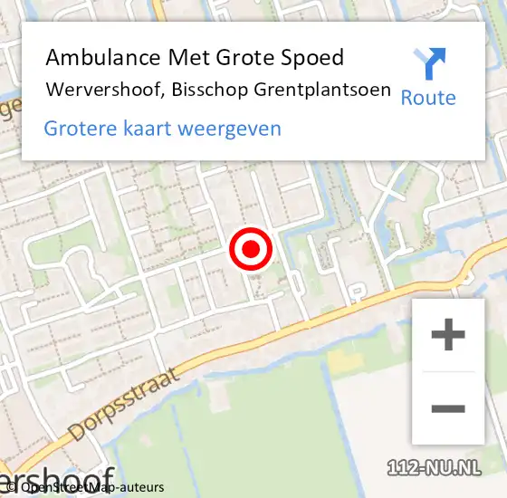 Locatie op kaart van de 112 melding: Ambulance Met Grote Spoed Naar Wervershoof, Bisschop Grentplantsoen op 18 februari 2024 11:07