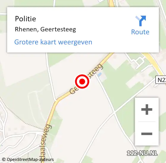 Locatie op kaart van de 112 melding: Politie Rhenen, Geertesteeg op 15 oktober 2013 17:32