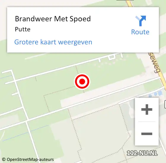 Locatie op kaart van de 112 melding: Brandweer Met Spoed Naar Putte op 18 februari 2024 14:17