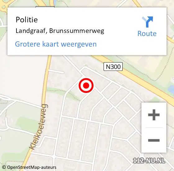 Locatie op kaart van de 112 melding: Politie Landgraaf, Brunssummerweg op 18 februari 2024 14:32