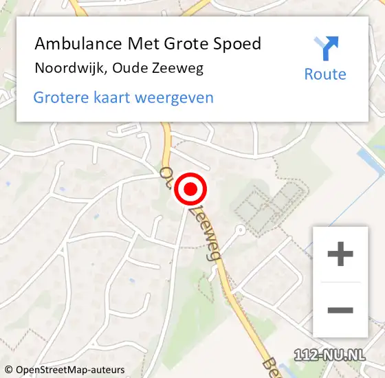 Locatie op kaart van de 112 melding: Ambulance Met Grote Spoed Naar Noordwijk, Oude Zeeweg op 18 februari 2024 15:43