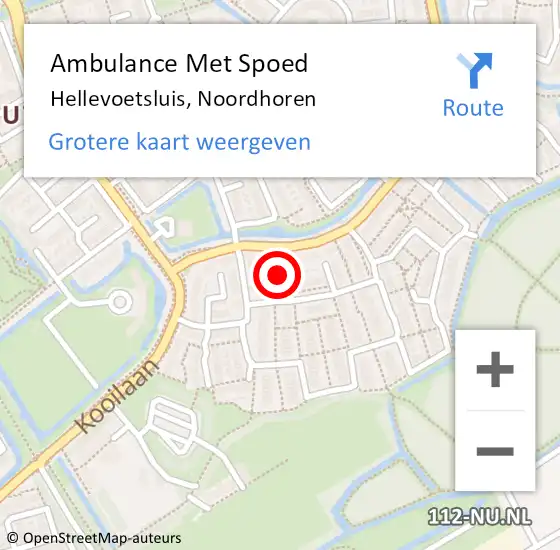 Locatie op kaart van de 112 melding: Ambulance Met Spoed Naar Hellevoetsluis, Noordhoren op 18 februari 2024 16:12