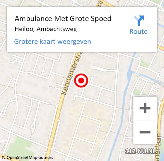 Locatie op kaart van de 112 melding: Ambulance Met Grote Spoed Naar Heiloo, Ambachtsweg op 18 februari 2024 16:57