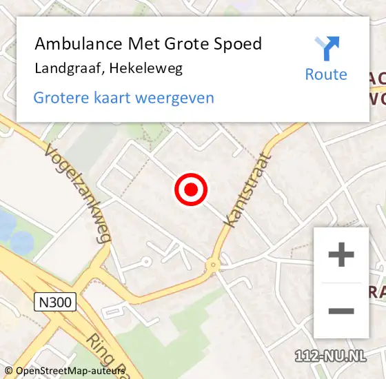 Locatie op kaart van de 112 melding: Ambulance Met Grote Spoed Naar Landgraaf, Hekeleweg op 26 september 2014 11:48