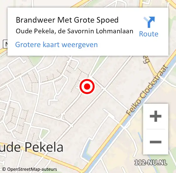 Locatie op kaart van de 112 melding: Brandweer Met Grote Spoed Naar Oude Pekela, de Savornin Lohmanlaan op 18 februari 2024 21:53