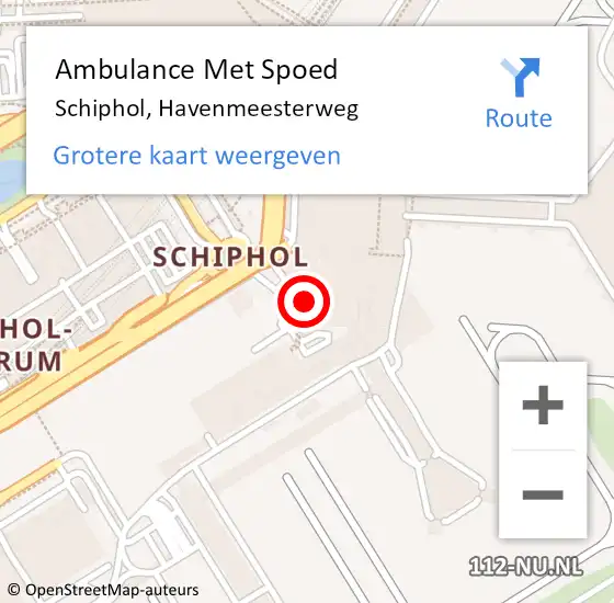 Locatie op kaart van de 112 melding: Ambulance Met Spoed Naar Schiphol, Havenmeesterweg op 18 februari 2024 22:27