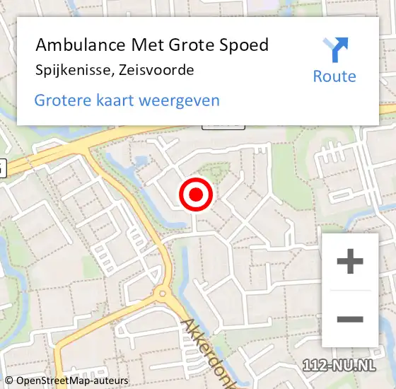 Locatie op kaart van de 112 melding: Ambulance Met Grote Spoed Naar Spijkenisse, Zeisvoorde op 18 februari 2024 22:46