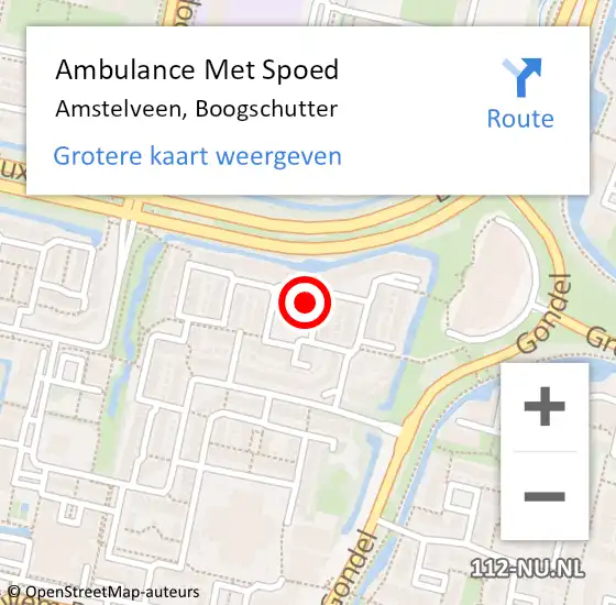 Locatie op kaart van de 112 melding: Ambulance Met Spoed Naar Amstelveen, Boogschutter op 18 februari 2024 22:59