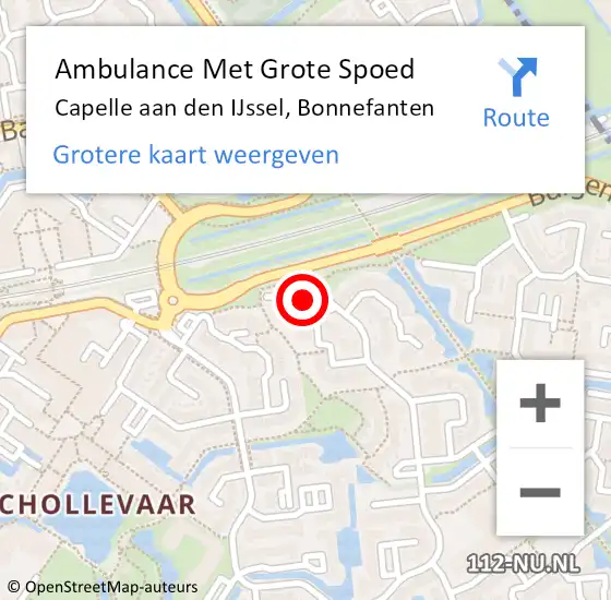 Locatie op kaart van de 112 melding: Ambulance Met Grote Spoed Naar Capelle aan den IJssel, Bonnefanten op 19 februari 2024 00:09