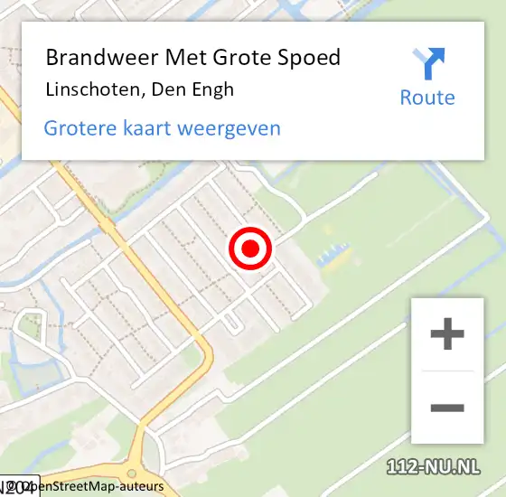 Locatie op kaart van de 112 melding: Brandweer Met Grote Spoed Naar Linschoten, Den Engh op 26 september 2014 12:07