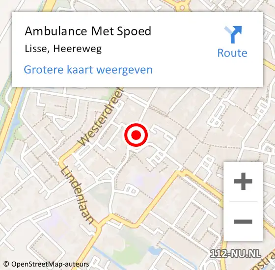 Locatie op kaart van de 112 melding: Ambulance Met Spoed Naar Lisse, Heereweg op 19 februari 2024 01:06