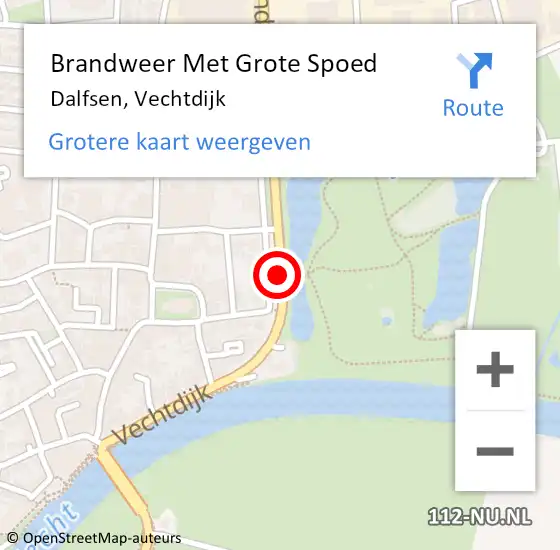 Locatie op kaart van de 112 melding: Brandweer Met Grote Spoed Naar Dalfsen, Vechtdijk op 26 september 2014 12:08