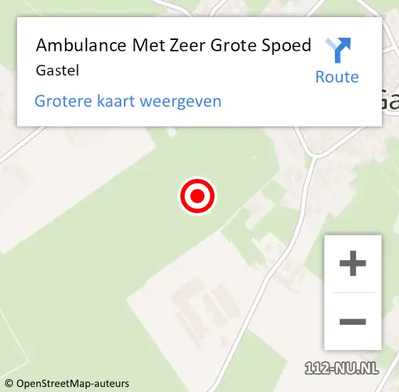 Locatie op kaart van de 112 melding: Ambulance Met Zeer Grote Spoed Naar Gastel op 19 februari 2024 01:37