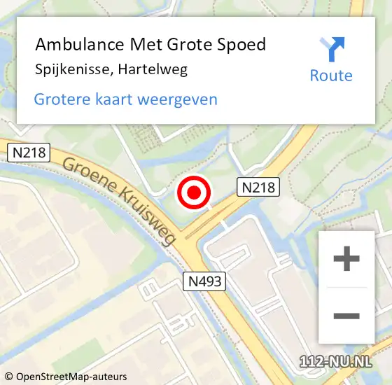 Locatie op kaart van de 112 melding: Ambulance Met Grote Spoed Naar Spijkenisse, Hartelweg op 19 februari 2024 10:06