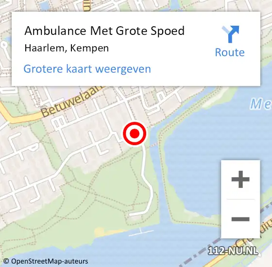 Locatie op kaart van de 112 melding: Ambulance Met Grote Spoed Naar Haarlem, Kempen op 19 februari 2024 11:47